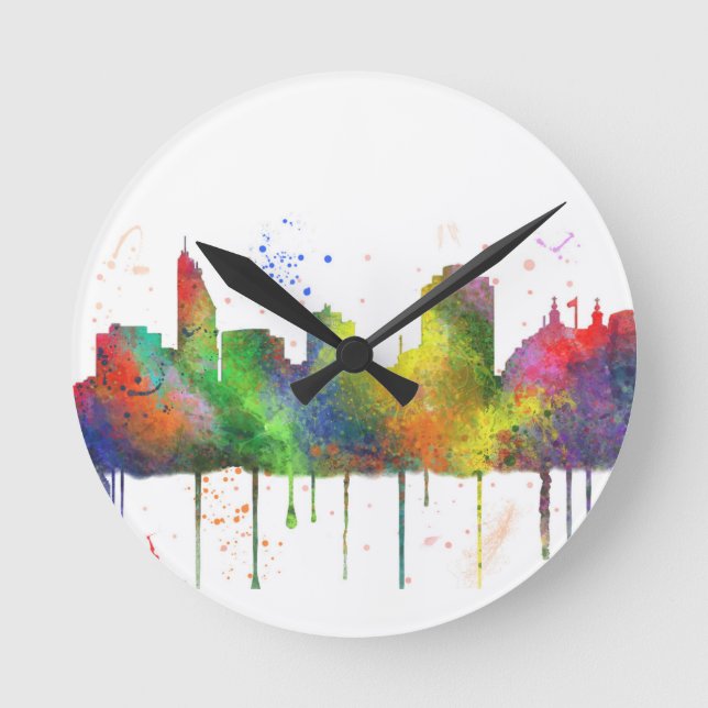 CINCINNATI OHIO SKYLINE RUNDE WANDUHR (Vorderseite)