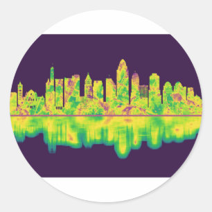 Cincinnati Ohio Skyline Runder Aufkleber