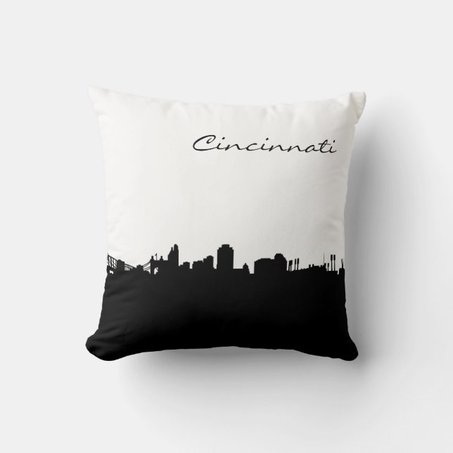 Cincinnati Ohio Skyline Sehenswürdigkeit Pillow Kissen (Vorderseite)