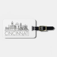 Cincinnati, Ohio Stylized Skyline Gepäckmarke