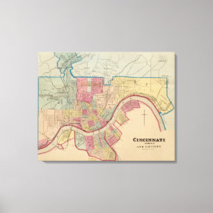 Cincinnati, Ohio und Umgebung Leinwanddruck
