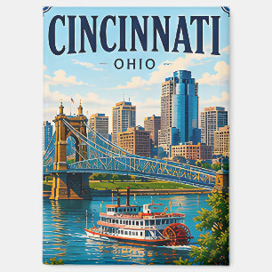 🌉 Cincinnati Ohio Urlaubserinnerung Uferpromenade Magnet