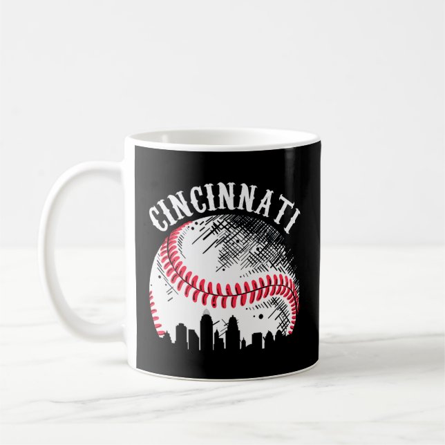Cincinnati Skyline City Baseball trifft auf Gameda Kaffeetasse (Links)