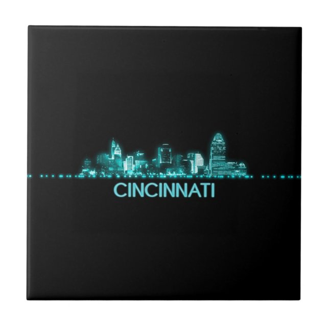 Cincinnati Skyline Fliese (Vorderseite)