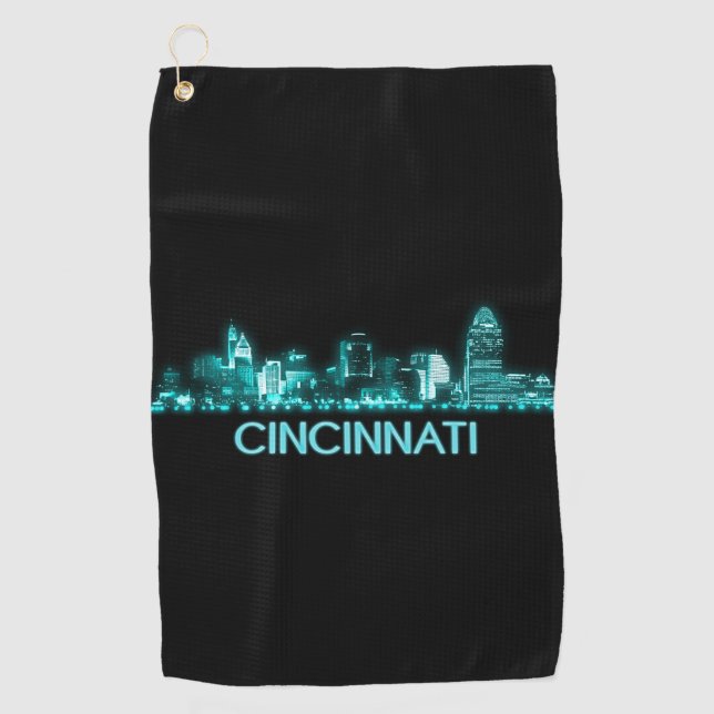 Cincinnati Skyline Golfhandtuch (Vorderseite)