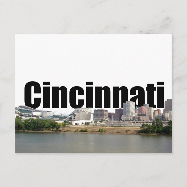 Cincinnati Skyline mit Cincinnati im Himmel Postkarte (Vorderseite)