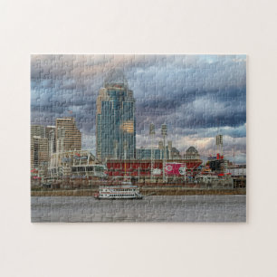 Cincinnati Skyline mit Riverboat Puzzle