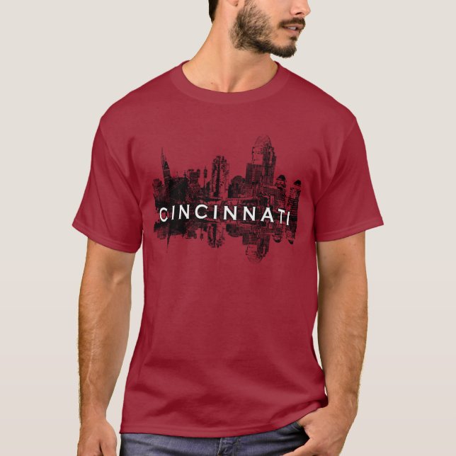 Cincinnati, Skyline Ohio T-Shirt (Vorderseite)