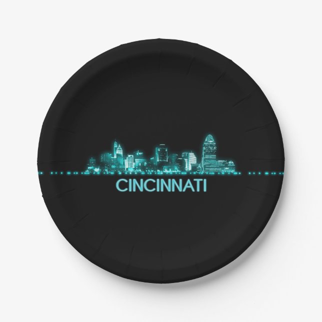 Cincinnati Skyline Pappteller (Vorderseite)