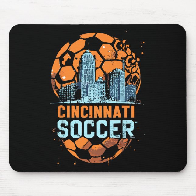 Cincinnati Soccer City Skyline Cool Cincy 513  Mousepad (Vorne)