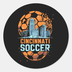 Cincinnati Soccer City Skyline Cool Cincy 513  Runder Aufkleber