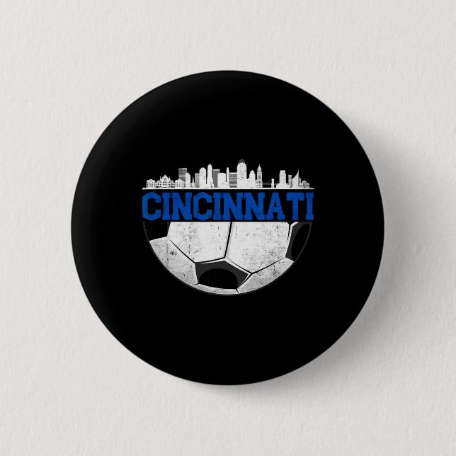 Cincinnati Soccer Distressed Cincy nati  Button (Vorderseite)
