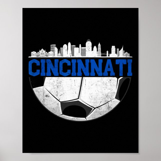 Cincinnati Soccer Distressed Cincy nati  Poster (Vorne)