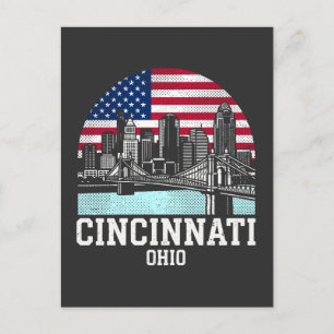 Cincinnati Stadt Ohio Amerikanische Flagge Postkarte