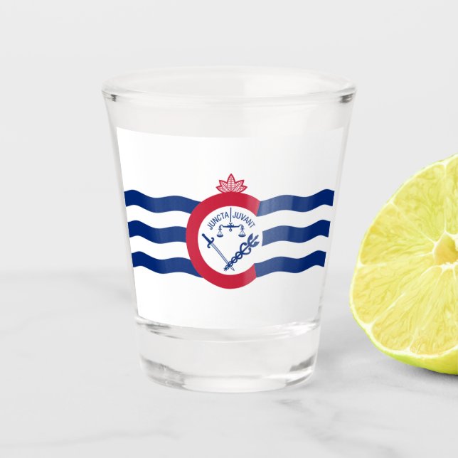 Cincinnati-Stadtflagge Schnapsglas (Vorderseite)