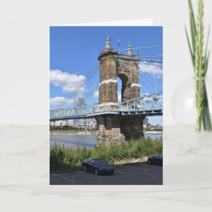 CINCINNATI SUSPENSION BRIDGE BLANK GREETKARTE KARTE