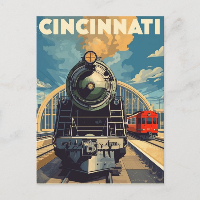 Cincinnati Vintag Travel Postkarte (Vorderseite)