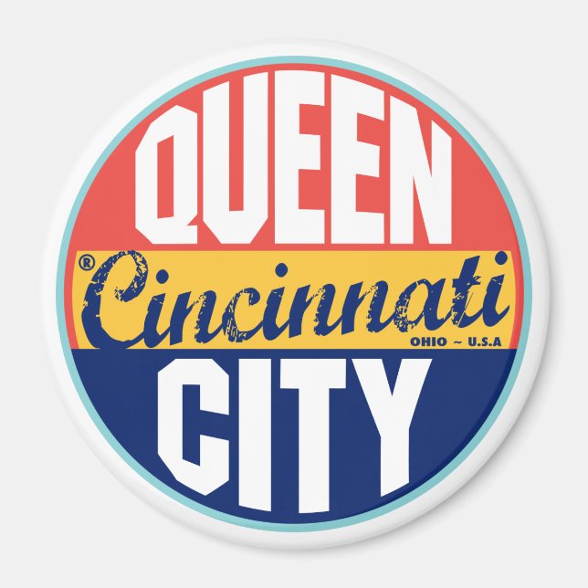 Cincinnati Vintages Etikett Magnet (Vorne)