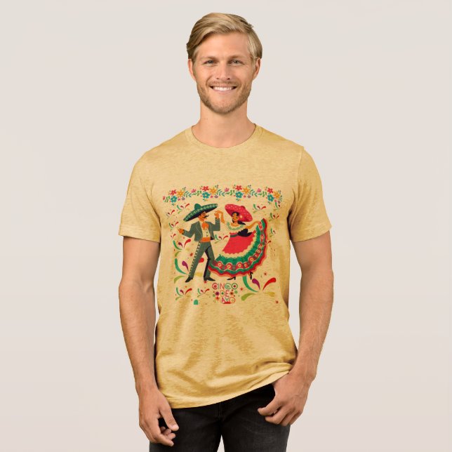 Cinco colorwave mustard Tri-Blend shirt (Vorderseite voll)