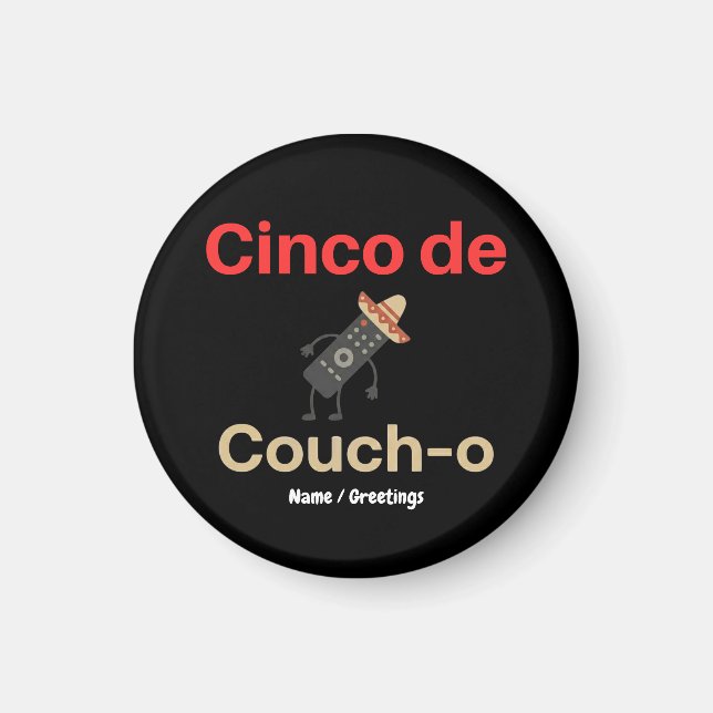 Cinco de Couch-o Remote Control Sombrero Funny Magnet (Vorne)