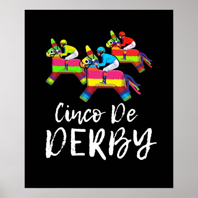 Cinco De Derby Kentucky pinata Sombrero Mexikaner Poster (Vorne)