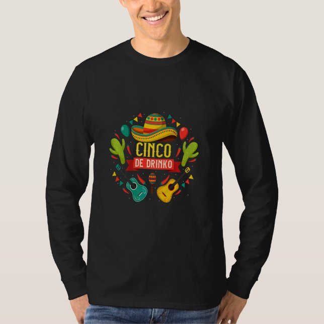 Cinco De Drinko 5 De Mayo Drinko De Mayo Mexiko T-Shirt (Vorderseite)