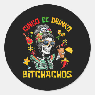 Cinco De Drinko Achos Cinco De Mayo Drinks Runder Aufkleber
