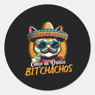 Cinco De Drinko Achos Funny Drinks Runder Aufkleber
