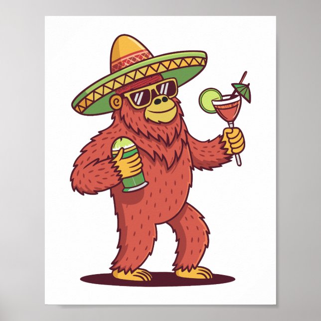 Cinco de Drinko Funny Bigfoot Poster (Vorne)