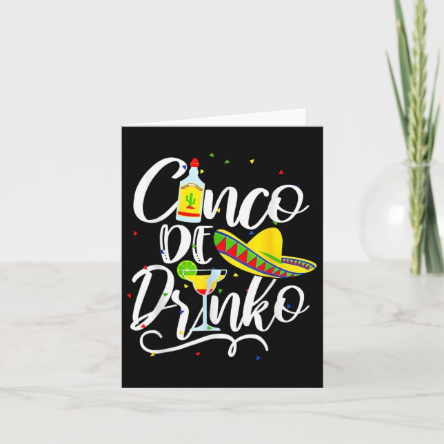 Cinco De Drinko Funny Cinco De Mayo Men Women 5 De Karte (Vorderseite)