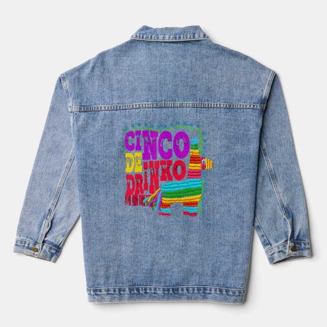 Cinco De Drinko Funny Mexican Drinking Idea Jeansjacke (Rückseite)