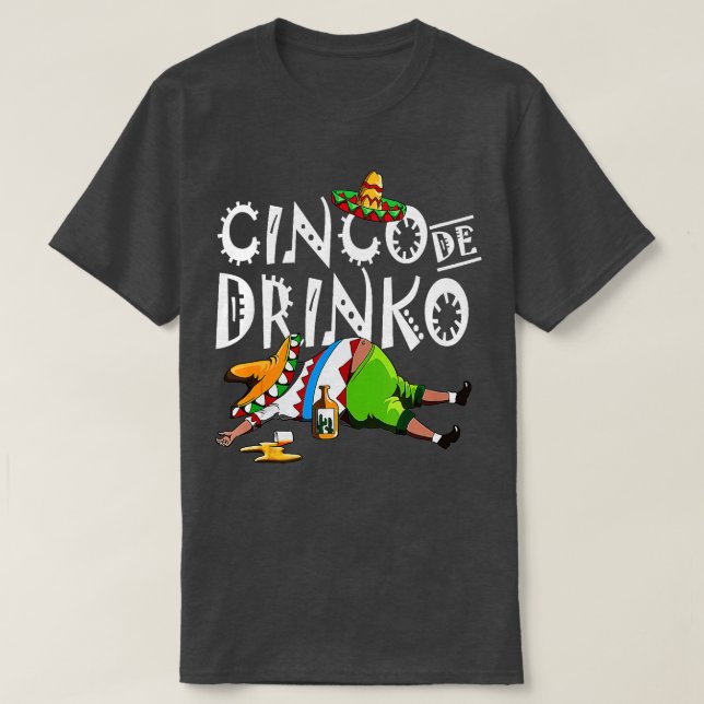 Cinco De Drinko Mexican Sombrero Mustache Mexico  T-Shirt (Design vorne)