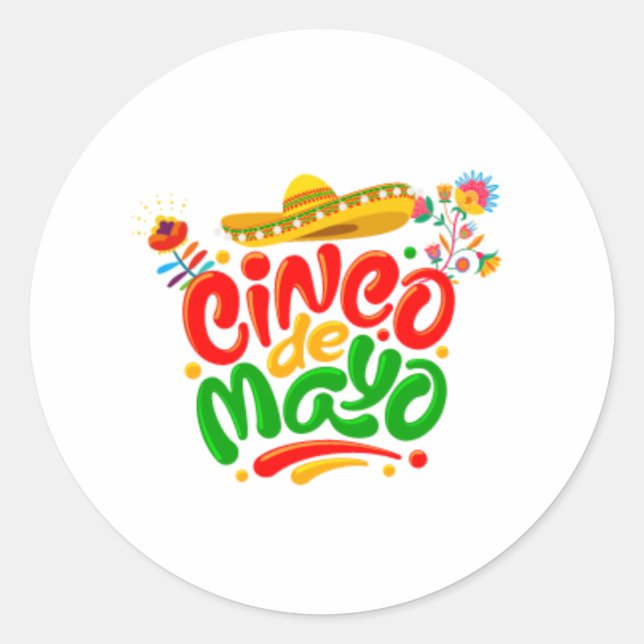 CINCO DE MAYO 2023 RUNDER AUFKLEBER (Vorderseite)