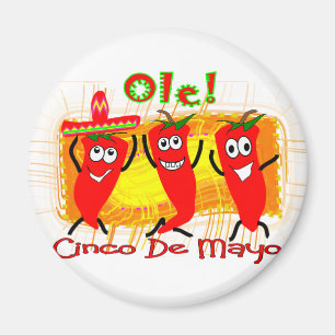 Cinco De Mayo 3 tanzende Paprikas Magnet