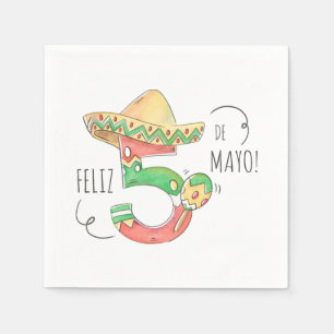 Cinco de Mayo #5 in Sombrero, Maracas Serviette