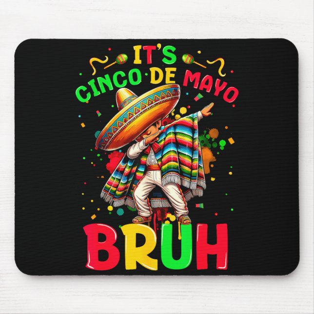 Cinco de Mayo Alter Junge mit Dabbing-Geste mexika Mousepad (Vorne)
