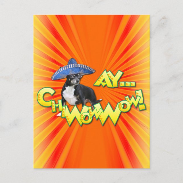 Cinco de Mayo - Ay ChWowWow! -Chihuahua Postkarte (Vorderseite)