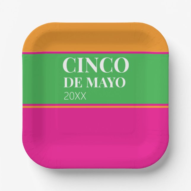 Cinco De Mayo BBQ-Party Pappteller (Vorderseite)