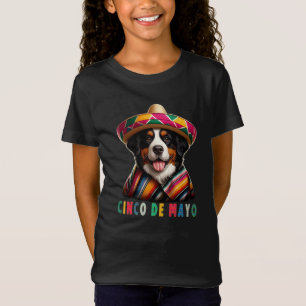 Cinco de Mayo Bernese Dog mit Poncho und Sombrero T-Shirt