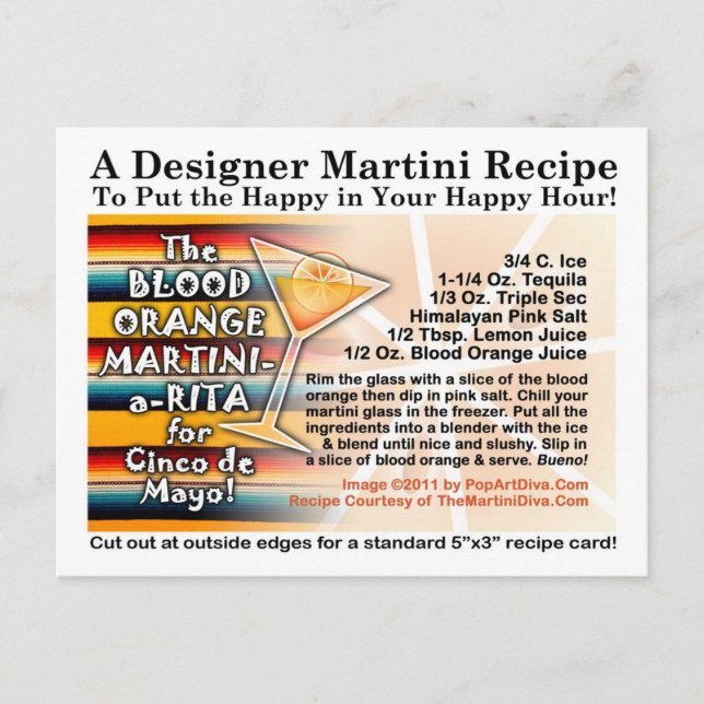 Cinco de Mayo Blood Orange Martini Postkarte (Vorderseite)