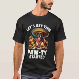 Cinco De Mayo Boxer Pfoten-Party Boxer T-Shirt