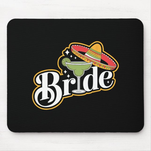 Cinco De Mayo Bride Sombrero Margarita Party Mexik Mousepad (Vorne)