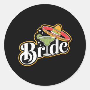 Cinco De Mayo Bride Sombrero Margarita Party Mexik Runder Aufkleber