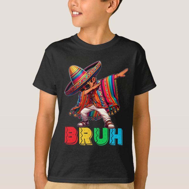 Cinco De Mayo Bruh Dabbing Mexican Boy Poncho Kids T-Shirt (Vorderseite)