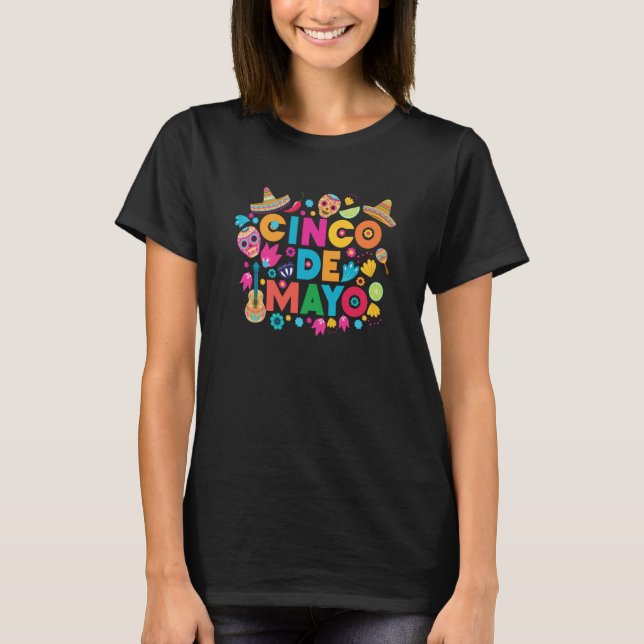 Cinco De Mayo Burritos Mexico Tacos and Avocado  1 T-Shirt (Vorderseite)