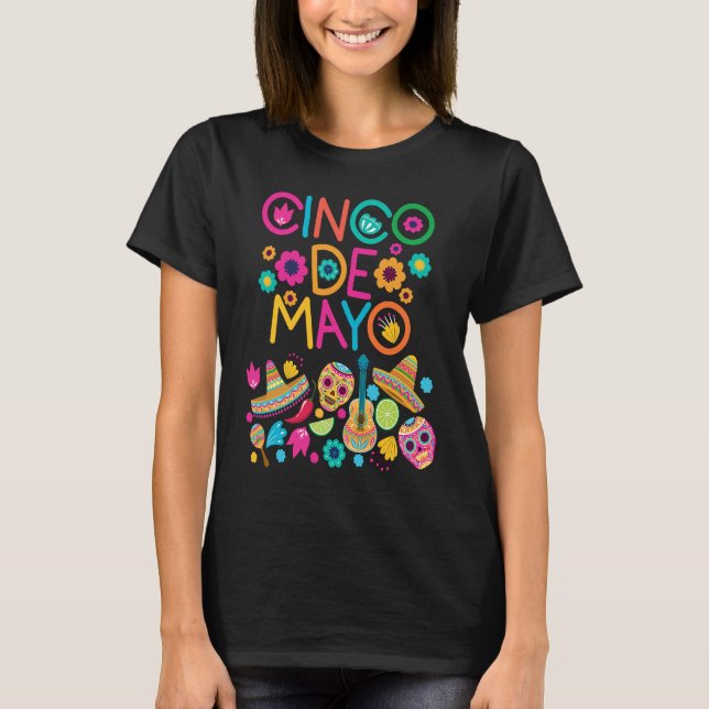 Cinco De Mayo Burritos  Mexico Tacos and Avocado   T-Shirt (Vorderseite)