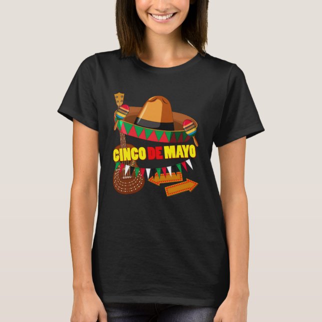 Cinco De Mayo Burritos  Mexico Tacos and Avocado   T-Shirt (Vorderseite)
