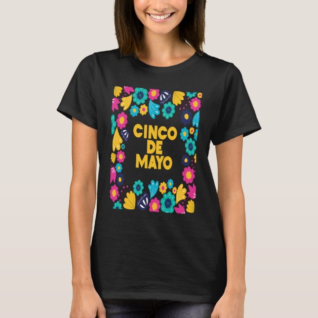Cinco De Mayo Burritos  Mexico Tacos and Avocado   T-Shirt (Vorderseite)