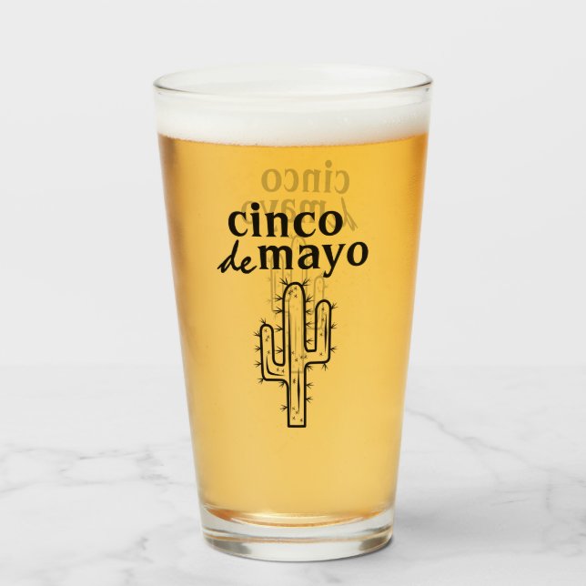 Cinco de Mayo Cactus Glas (Vorne (Gefüllt))