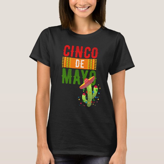 Cinco de Mayo Cactus Hat T-Shirt (Vorderseite)